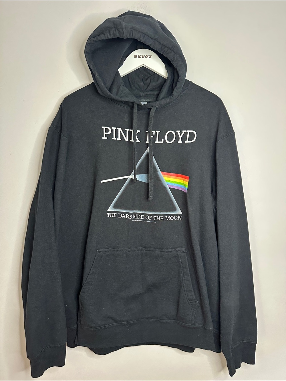 Pink Floyd Black Hoodie with Prism Rainbow Graphic size XL